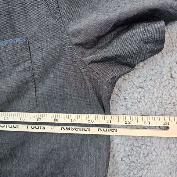 Desert Dunes Men's Gray Button Up Short Sleeve Shirt Size M - Picture 10 of 11